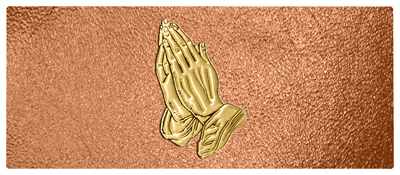 DNSEMP-L-516-GD-SH-CP Gold Praying Hands Shimmer Copper